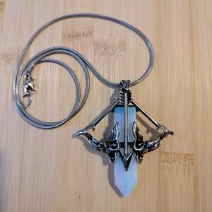 Mystical Silver Necklace with Opalescent Pendant